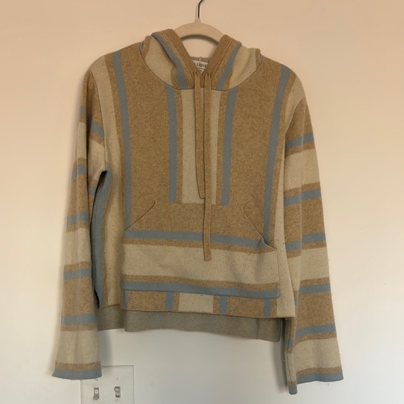 La ligne Beige and Blue Striped Baja Hoodie size small - Picture 5 of 8